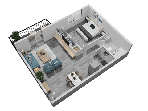 bedroom floor plan an in 3d